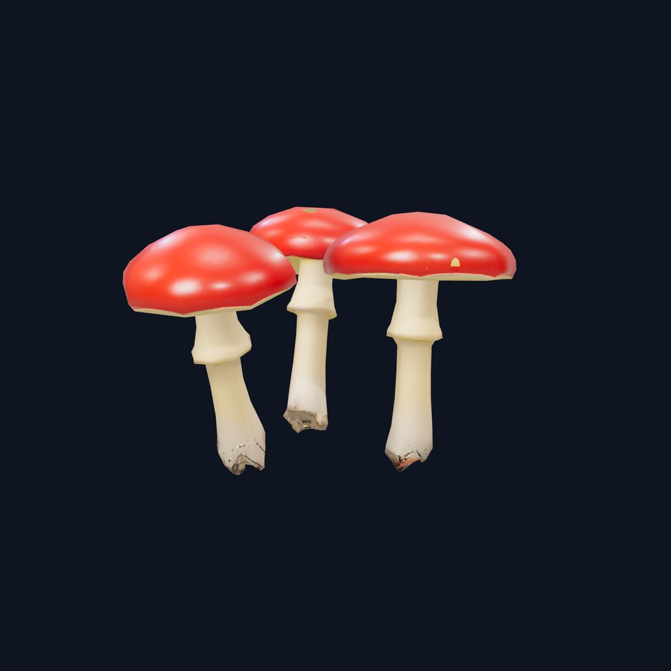 Vivid Amanita Mushrooms model pack