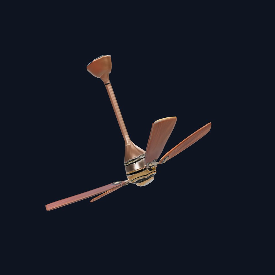 Vintage Wooden Ceiling Fan model pack