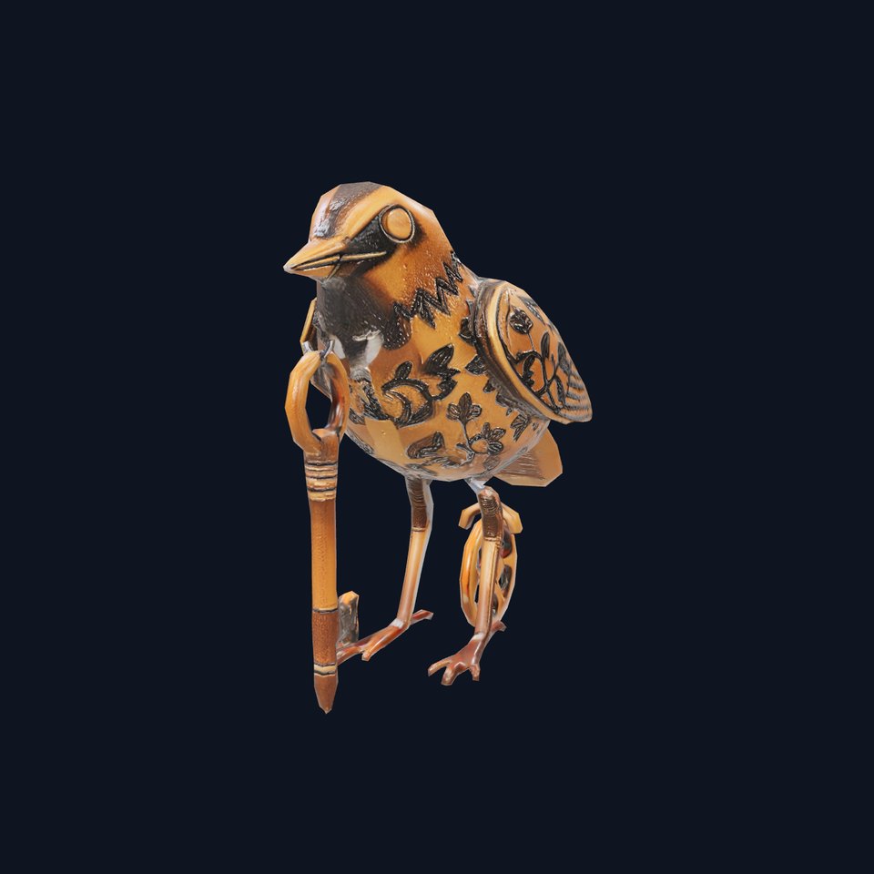 Steampunk Bird Sculpture model pack