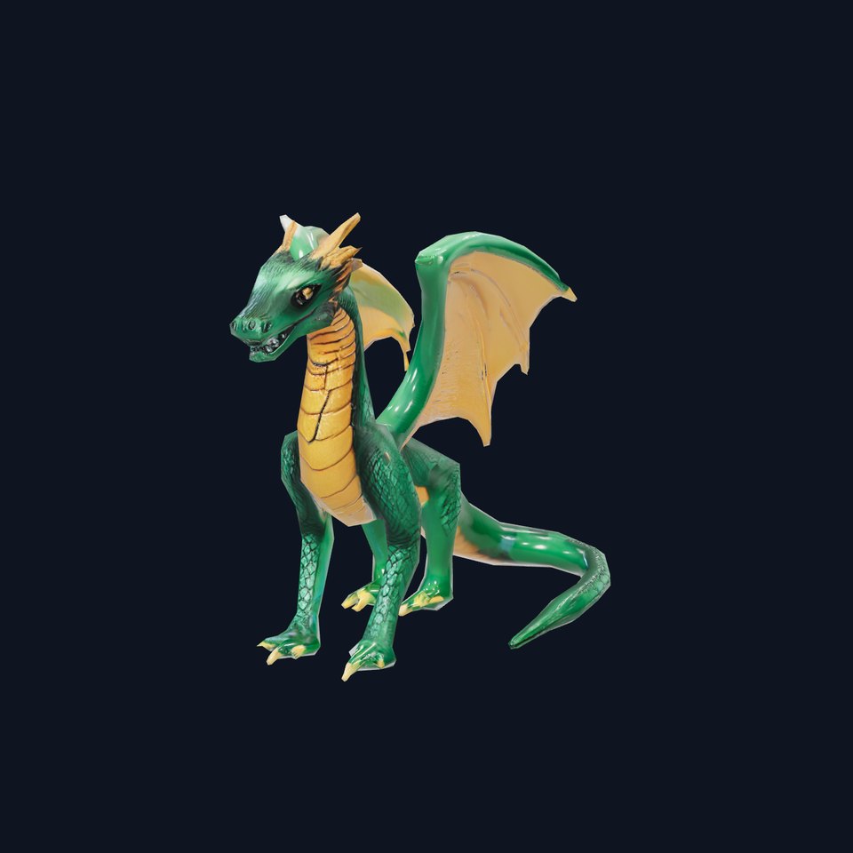 Emerald Dragon Fantasy model pack