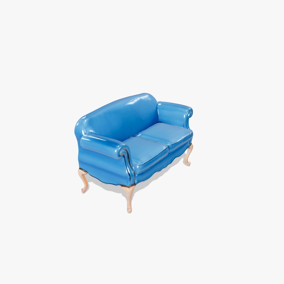 Elegant Blue Sofa model pack