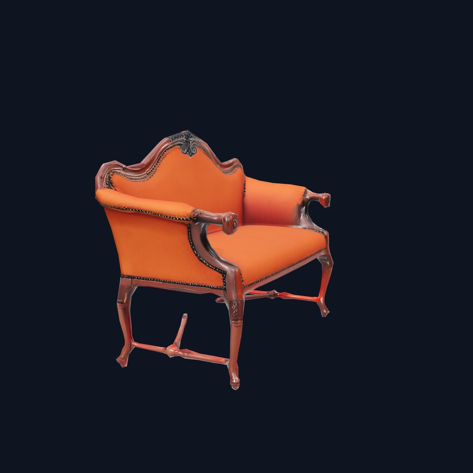 Elegant Orange Sofa model pack