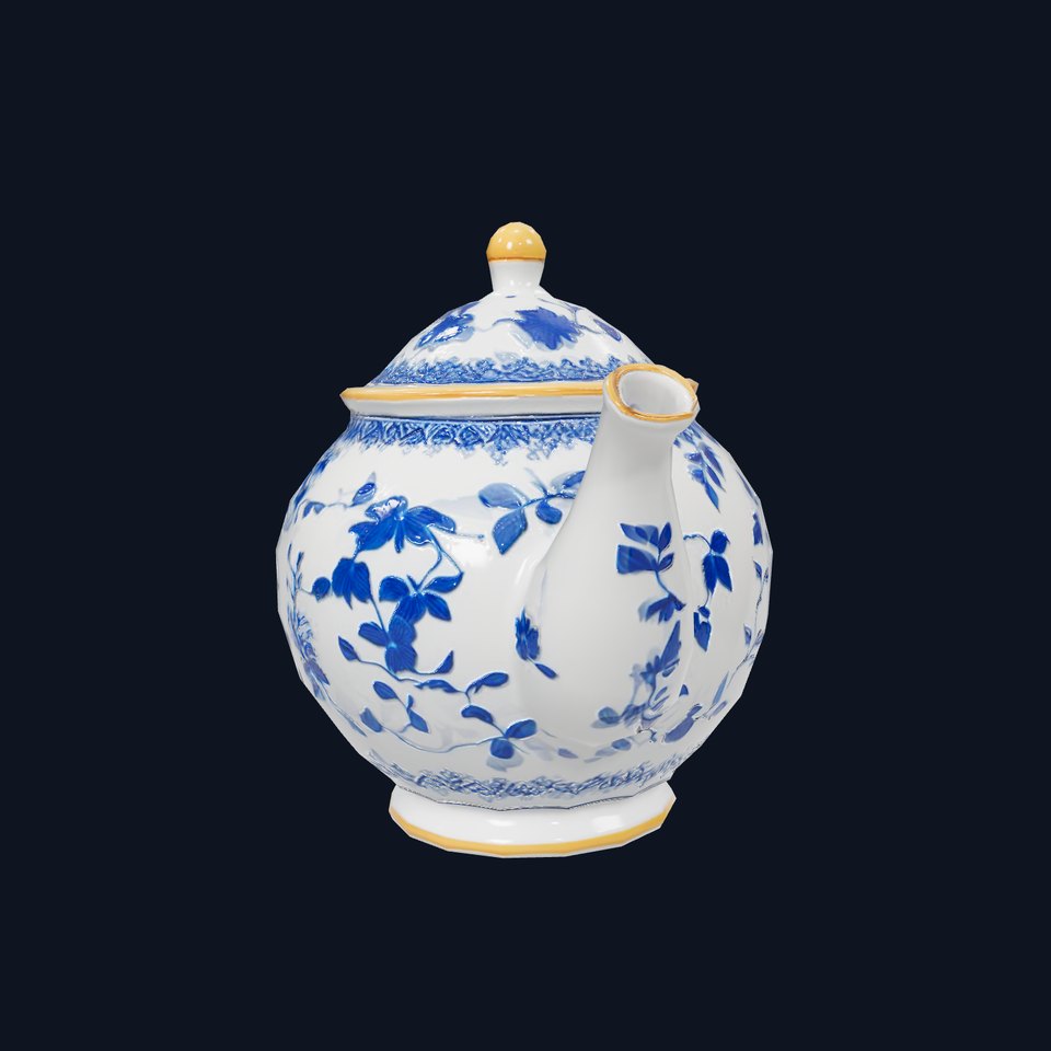 Floral Porcelain Teapot model pack