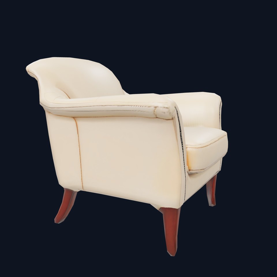 Elegant Beige Armchair model pack