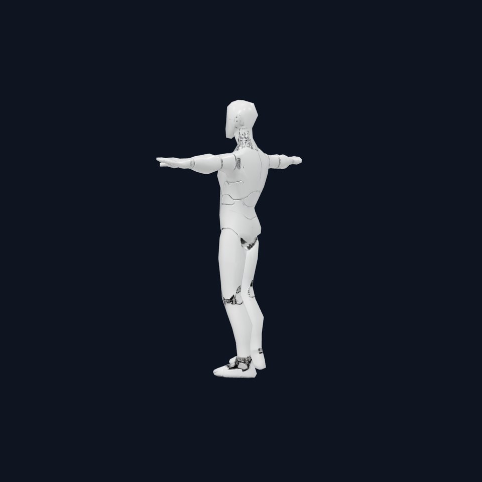 Sleek Silver Robot model pack