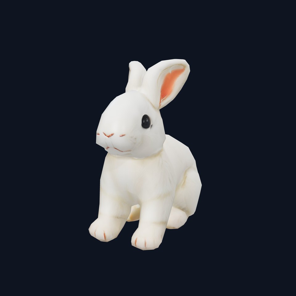 Fluffy White Rabbit model pack