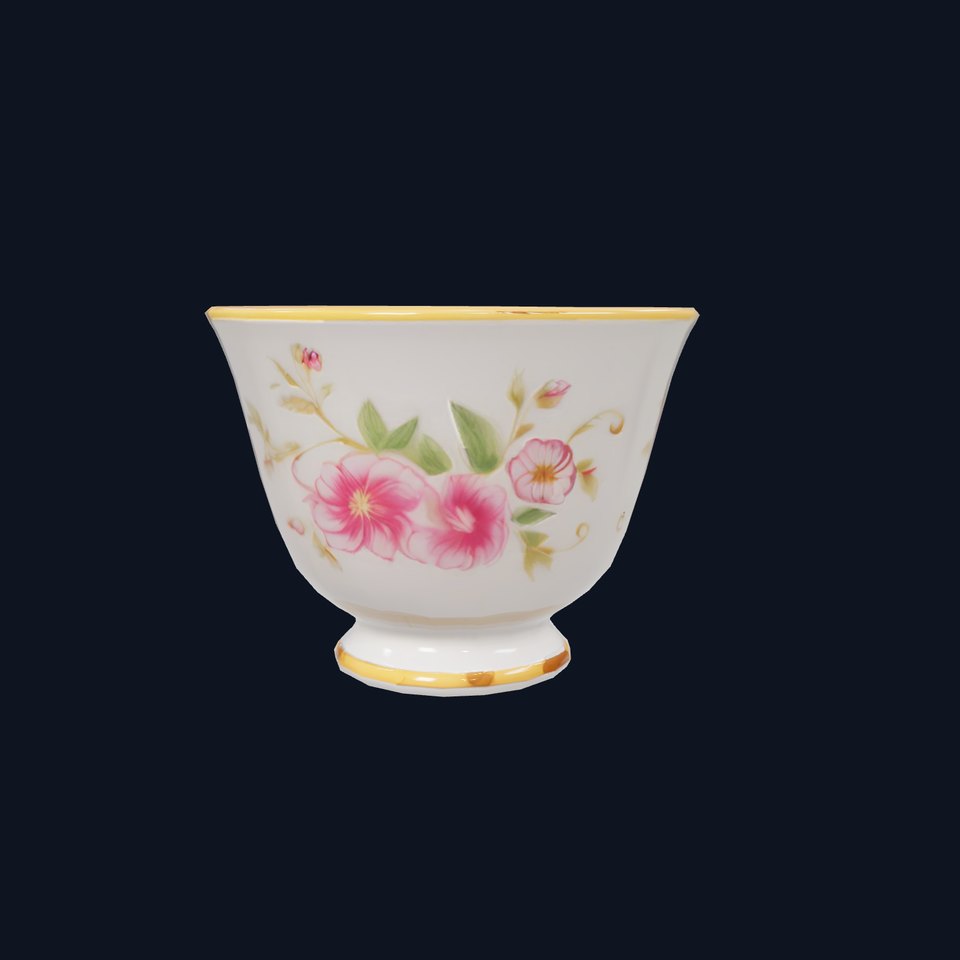 Elegant Floral Teacup model pack