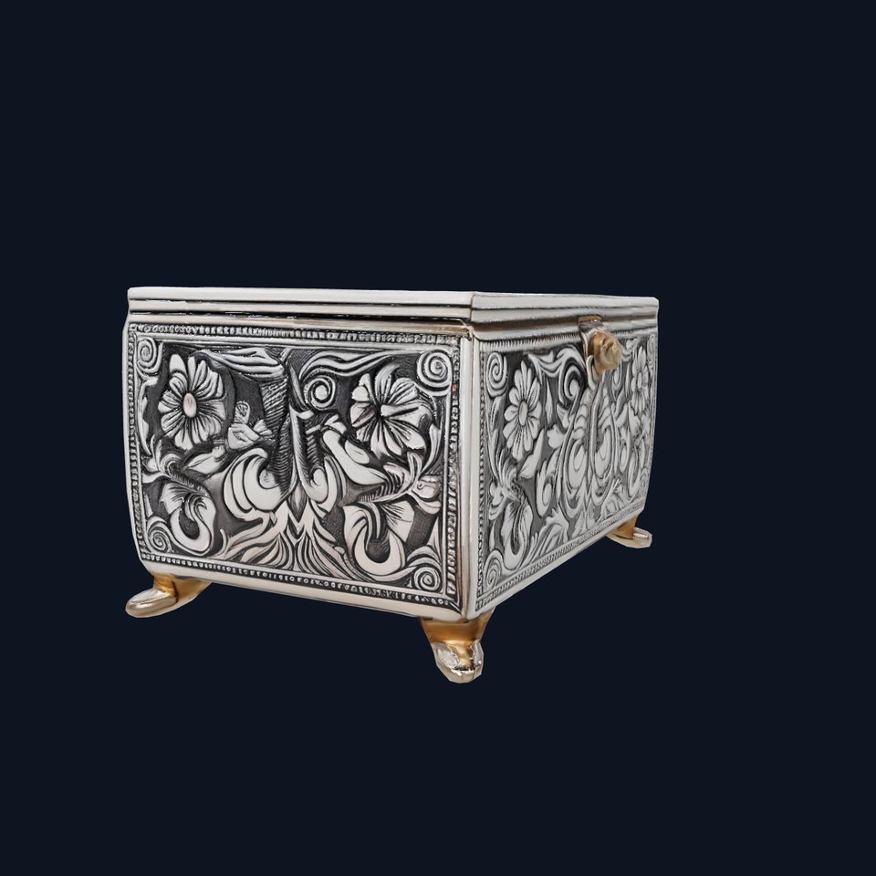 Ornate Silver Jewelry Box model pack