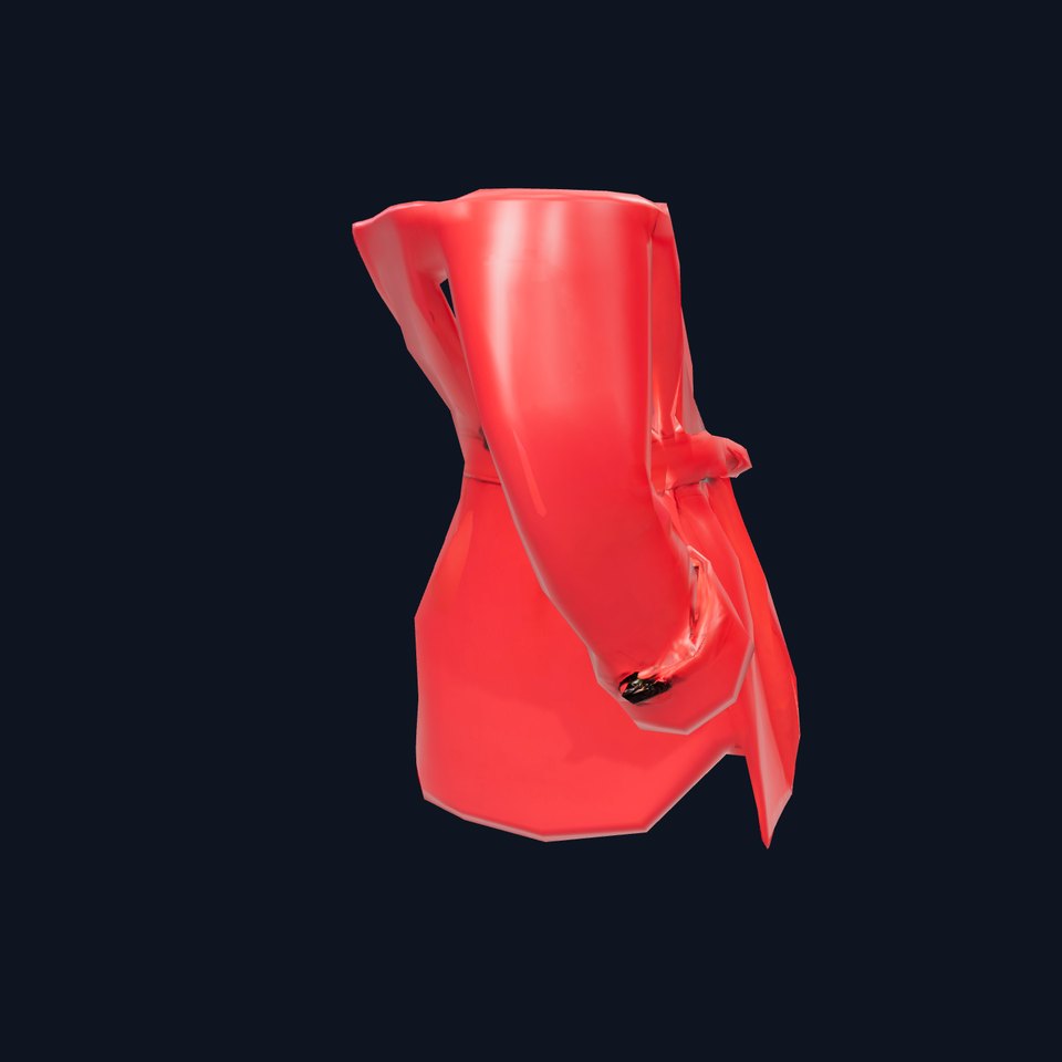 Vibrant Red Trench Coat model pack