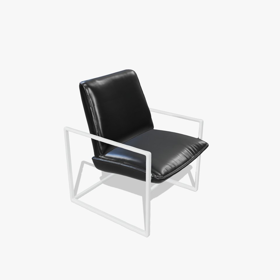 Sleek Black Armchair model pack