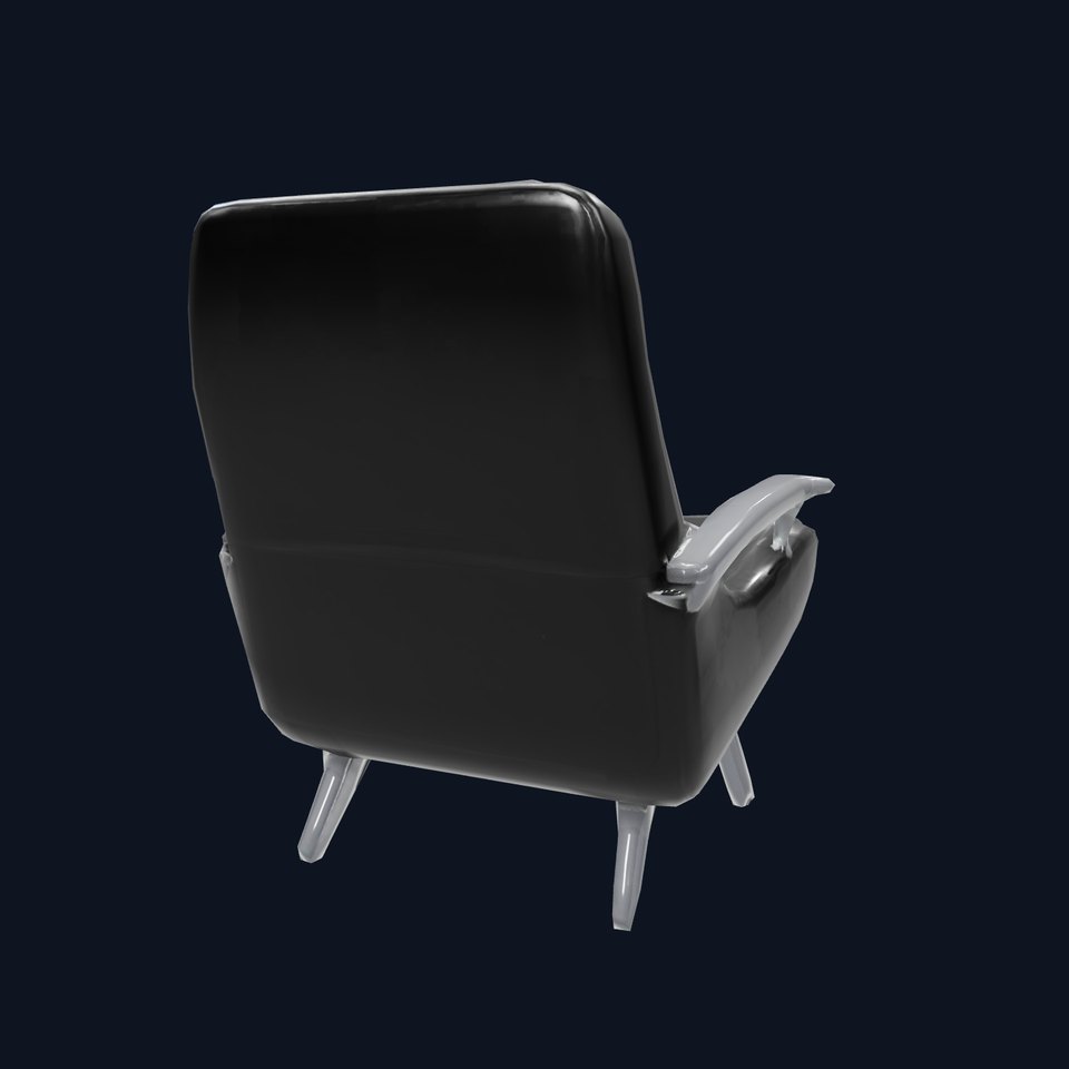 Modern Black Armchair model pack