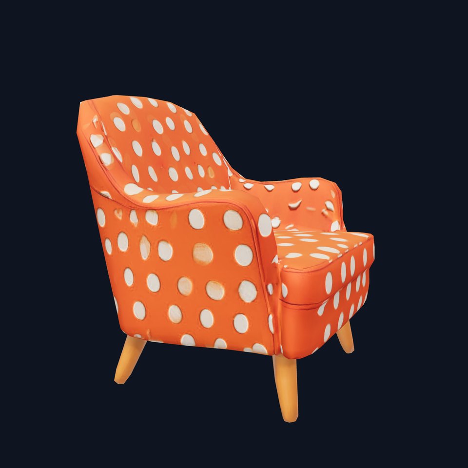 Polka Dot Orange Chair model pack