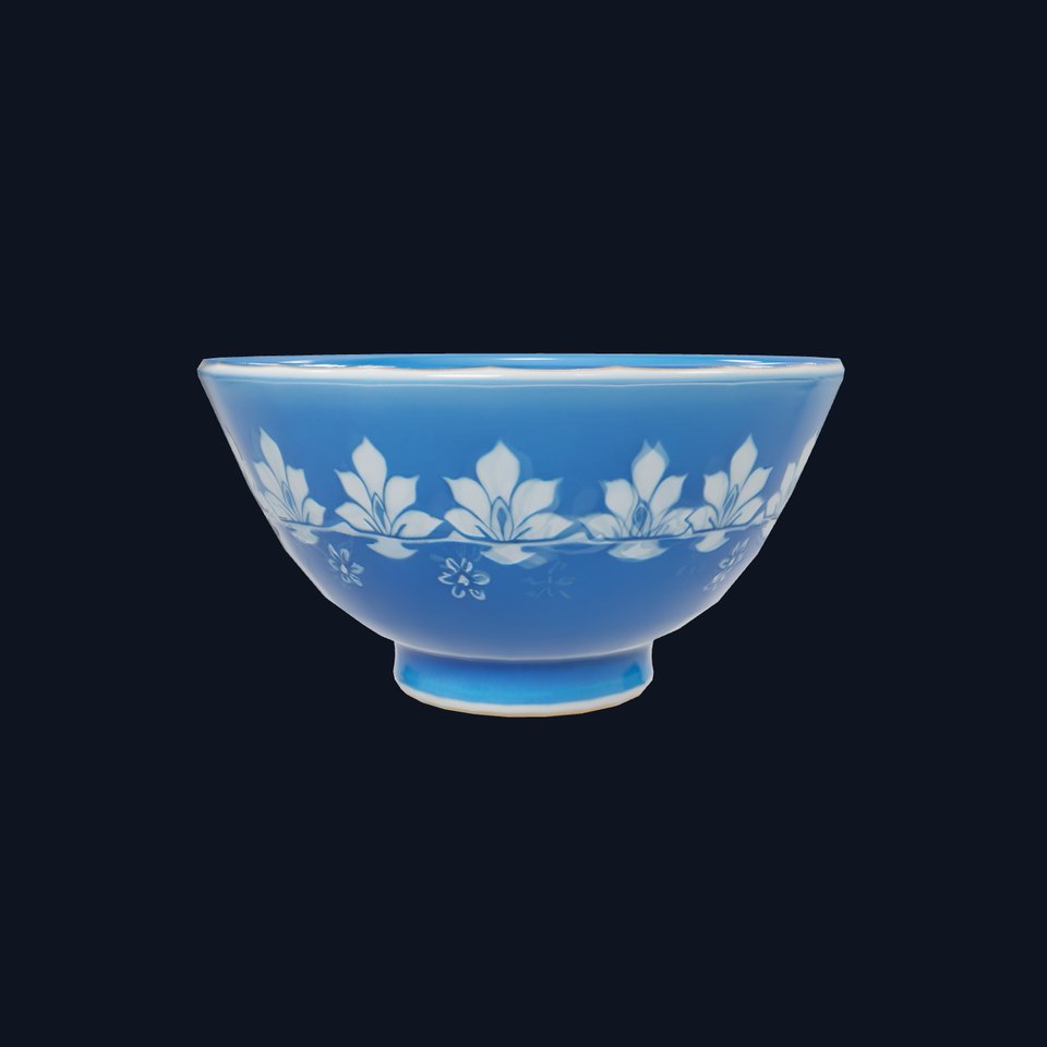 Ornate Blue Ceramic Bowl model pack