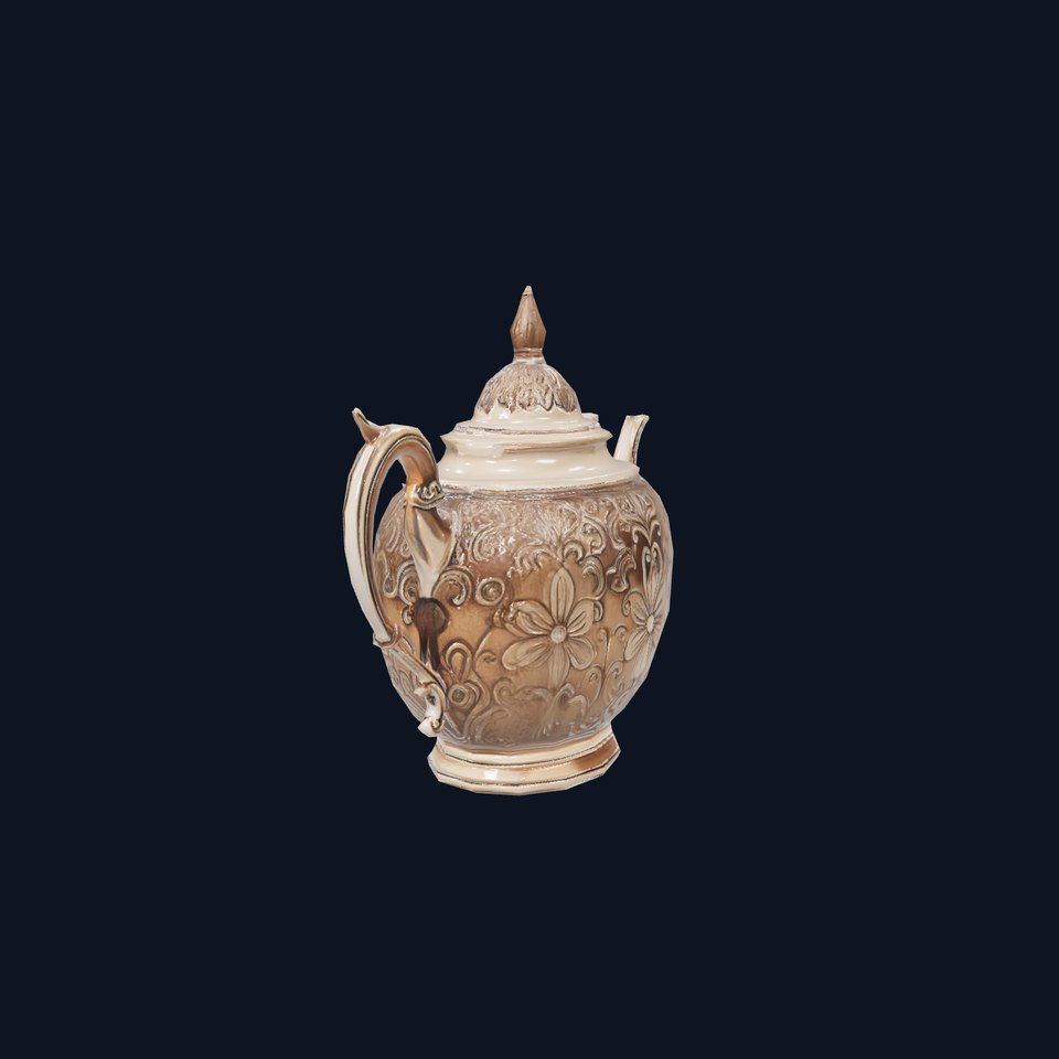 Ornate Bronze Teapot model pack