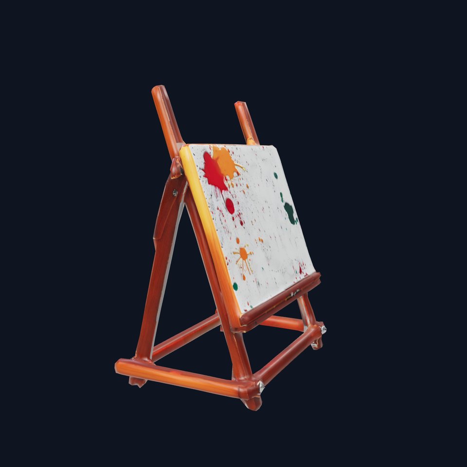 Vibrant Easel Canvas model pack