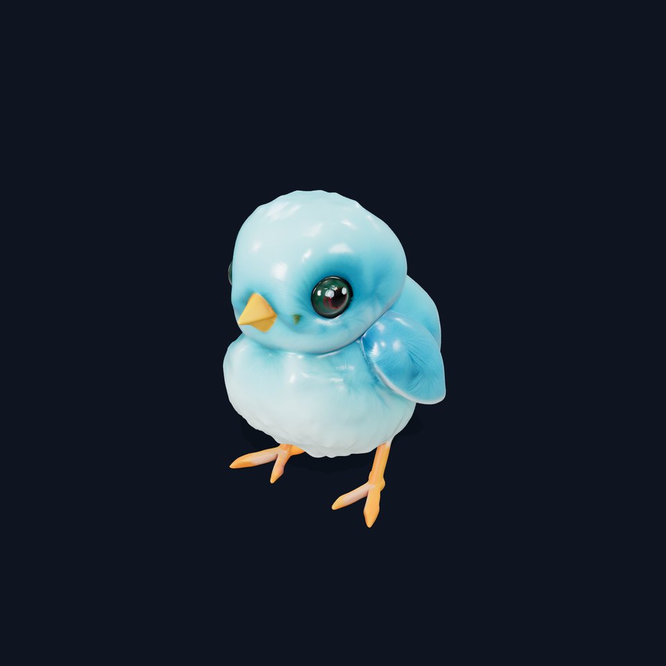 Adorable Bluebird Fluffy model pack