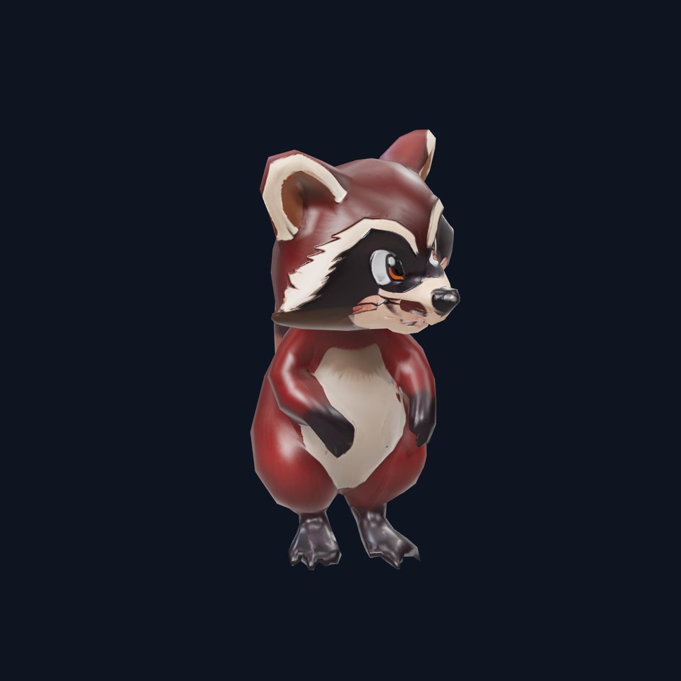Cartoon Raccoon Character model pack