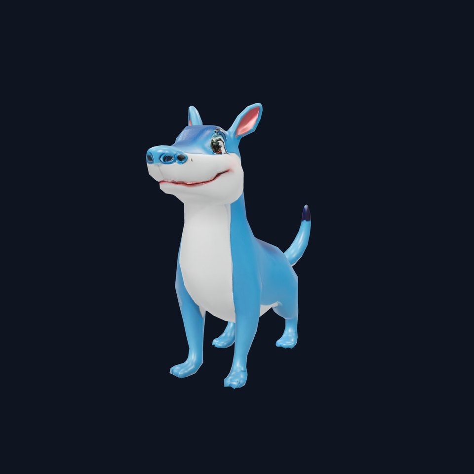 Blue Cartoon Dinosaur model pack