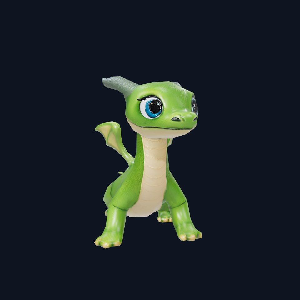 Green Baby Dragon model pack