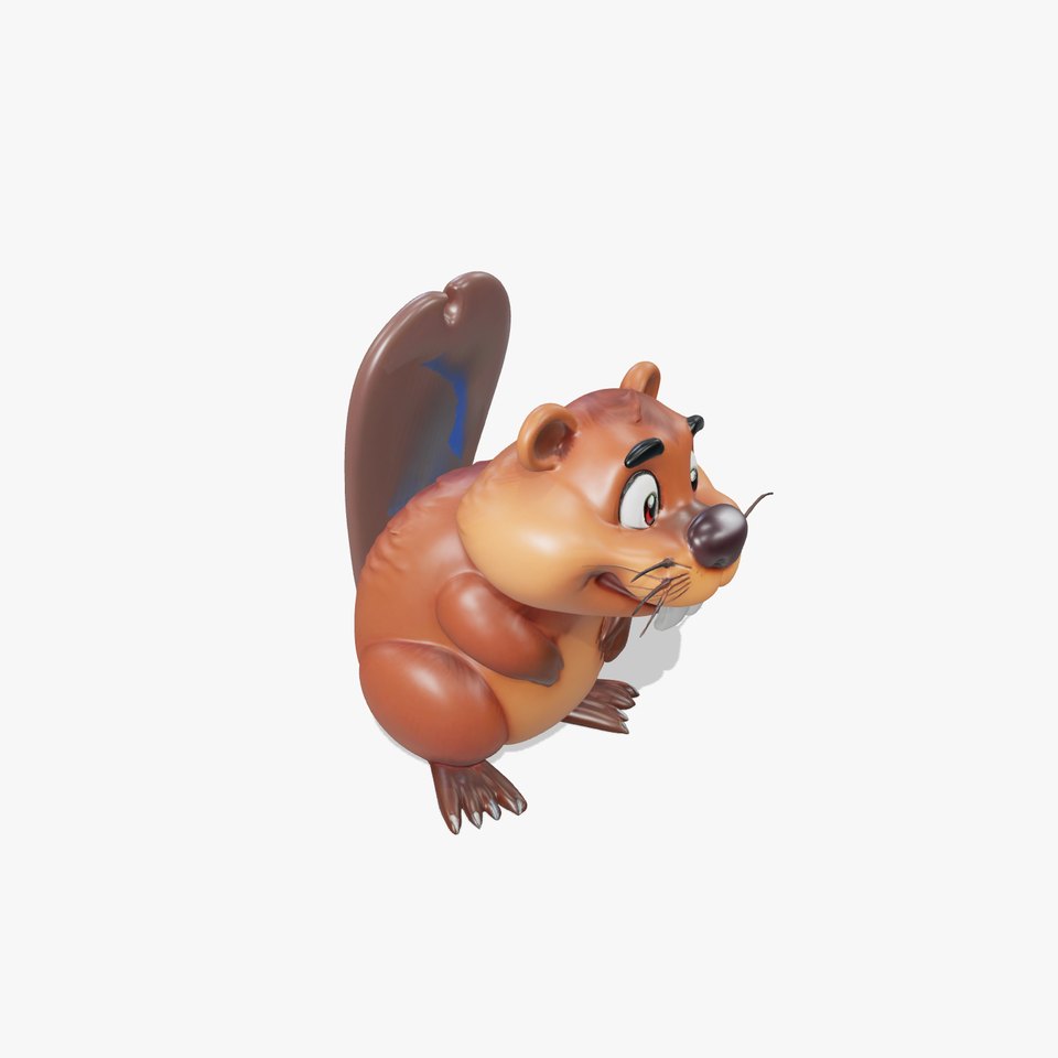 Playful Brown Beaver model pack