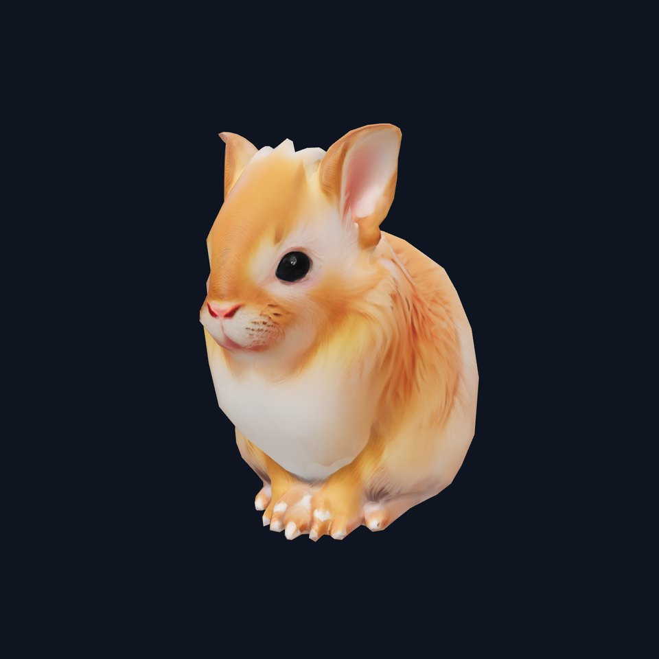 Fluffy Peach Rabbit model pack