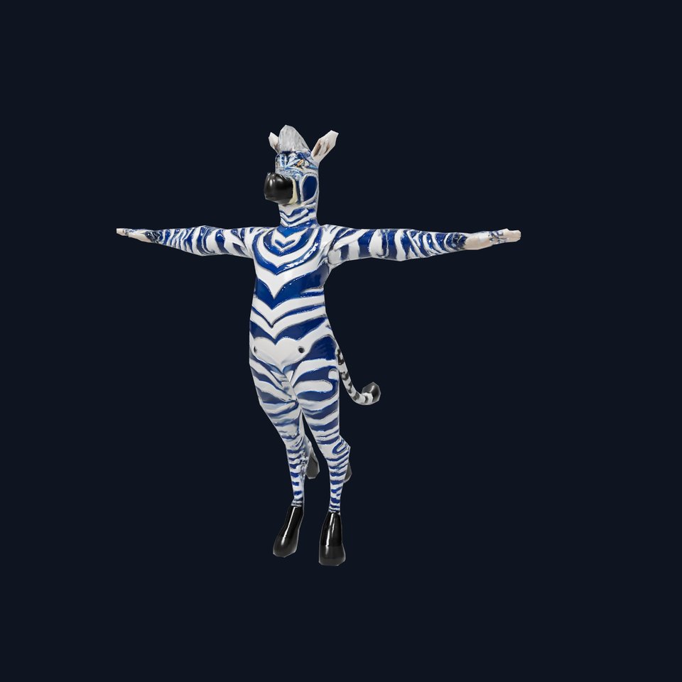Blue Striped Zebra model pack