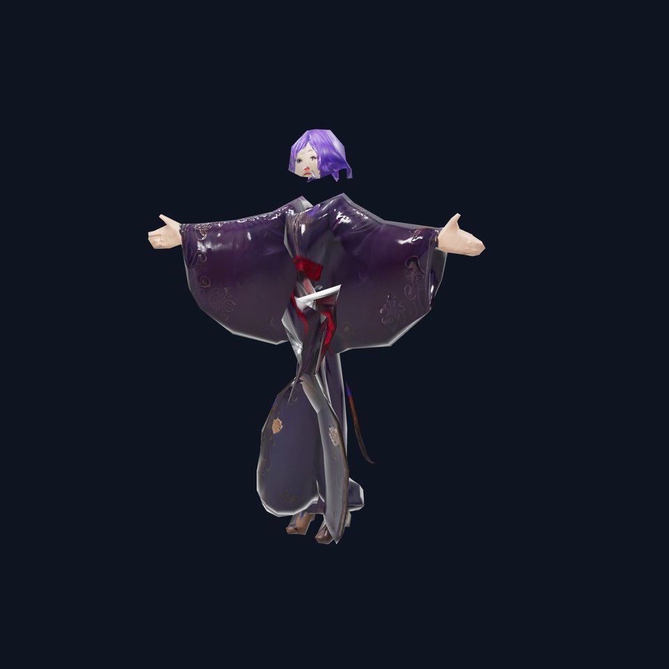 Purple Sorceress Robe model pack
