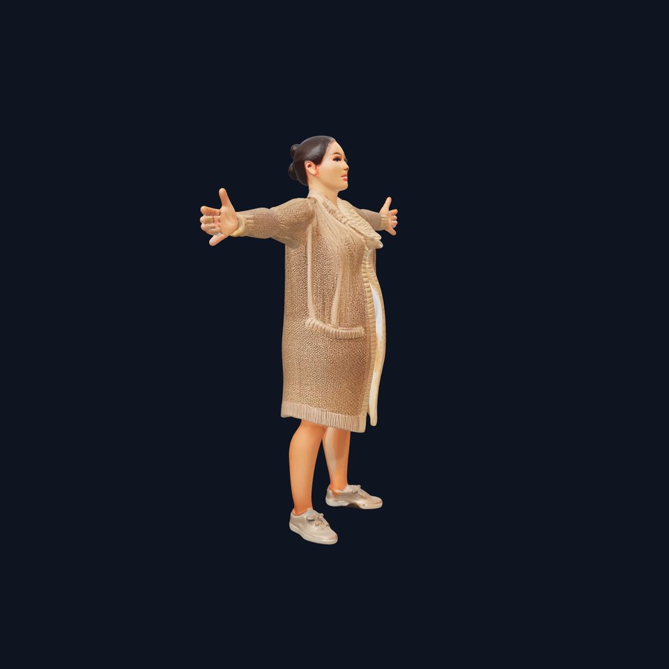 Cozy Beige Cardigan model pack