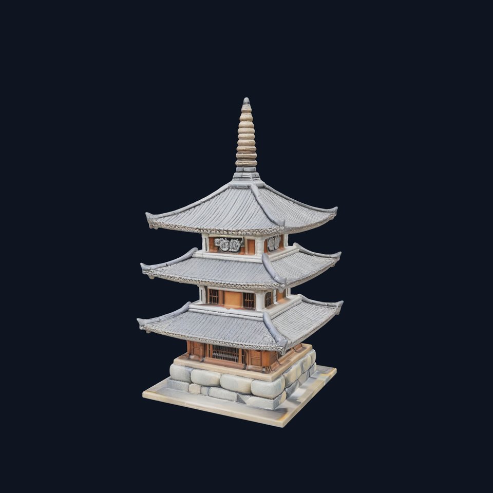 Traditional Pagoda Architecture model pack