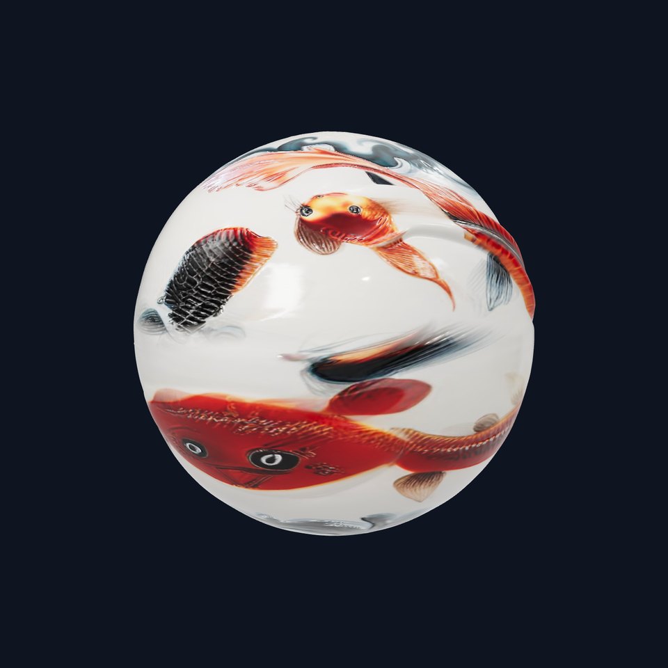 Porcelain Koi Pattern HQ PBR Textures Set