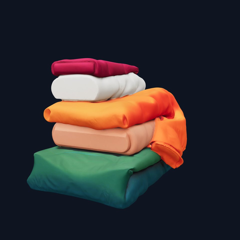 Vibrant Fabric Stack model pack