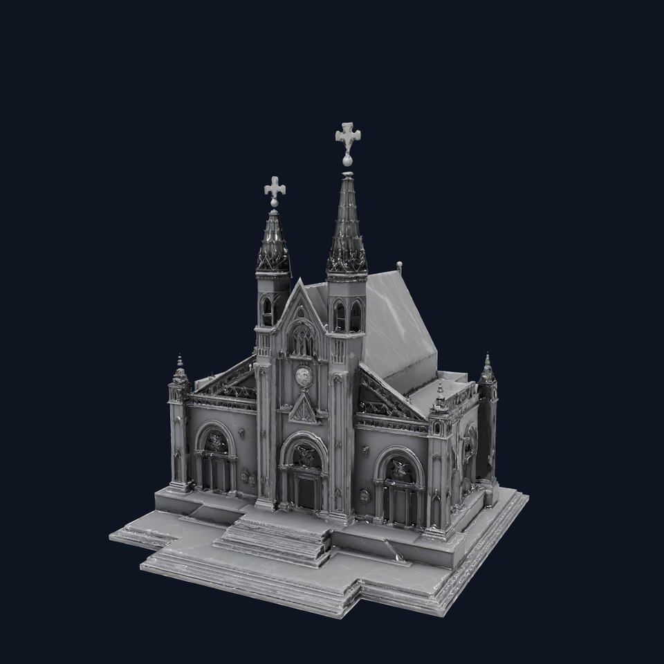 Gothic Stone Cathedral model pack