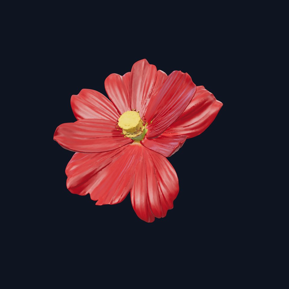 Crimson Cosmos Flower model pack