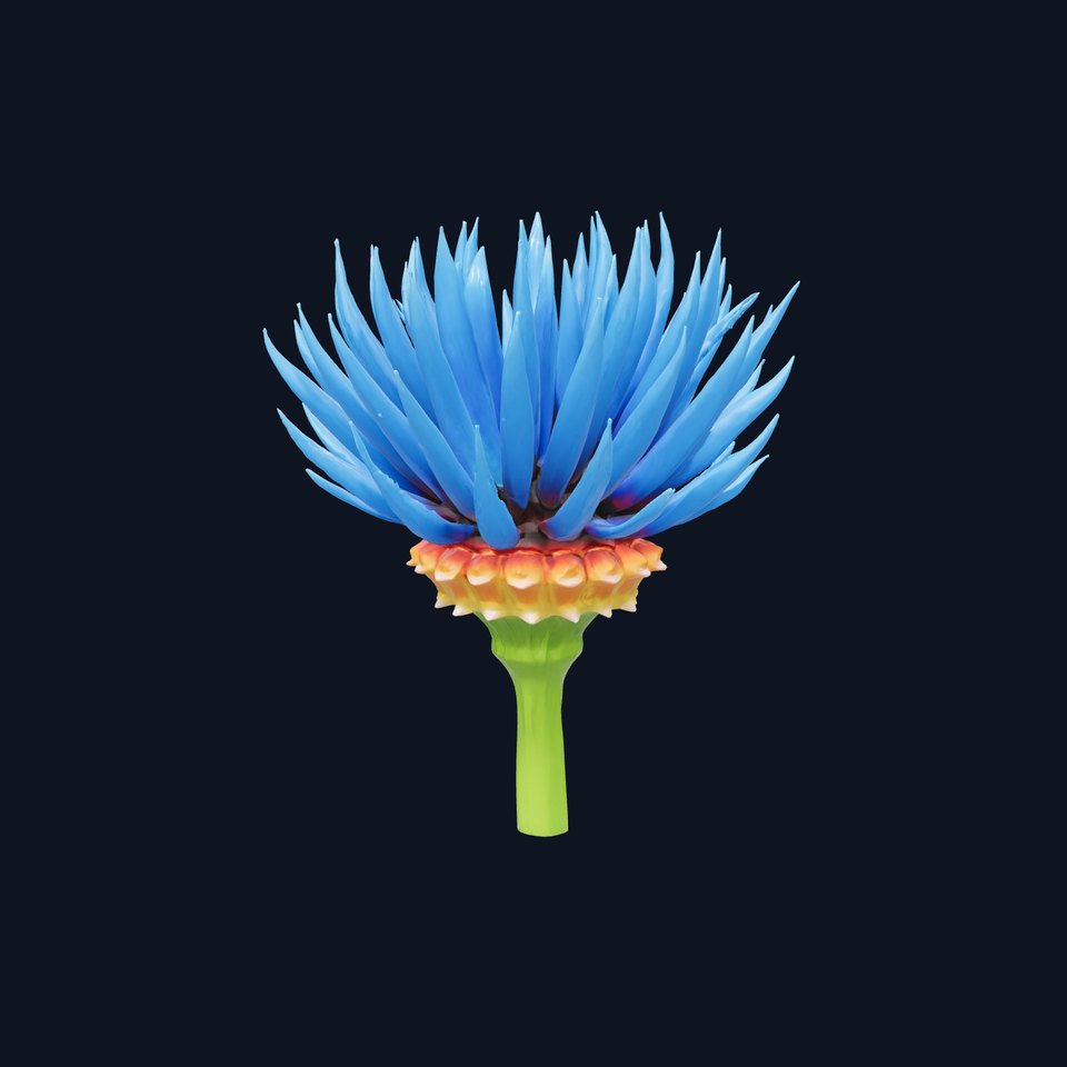 Blue Cornflower Blossom model pack