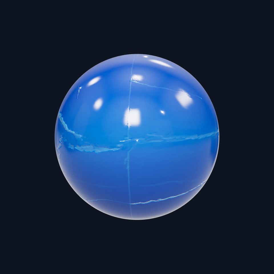 HQ PBR Textures Set Blue Marble Glossy Veined
