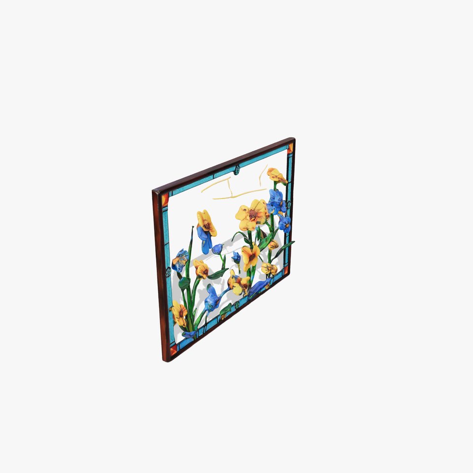 Floral Stained Glass Art model pack