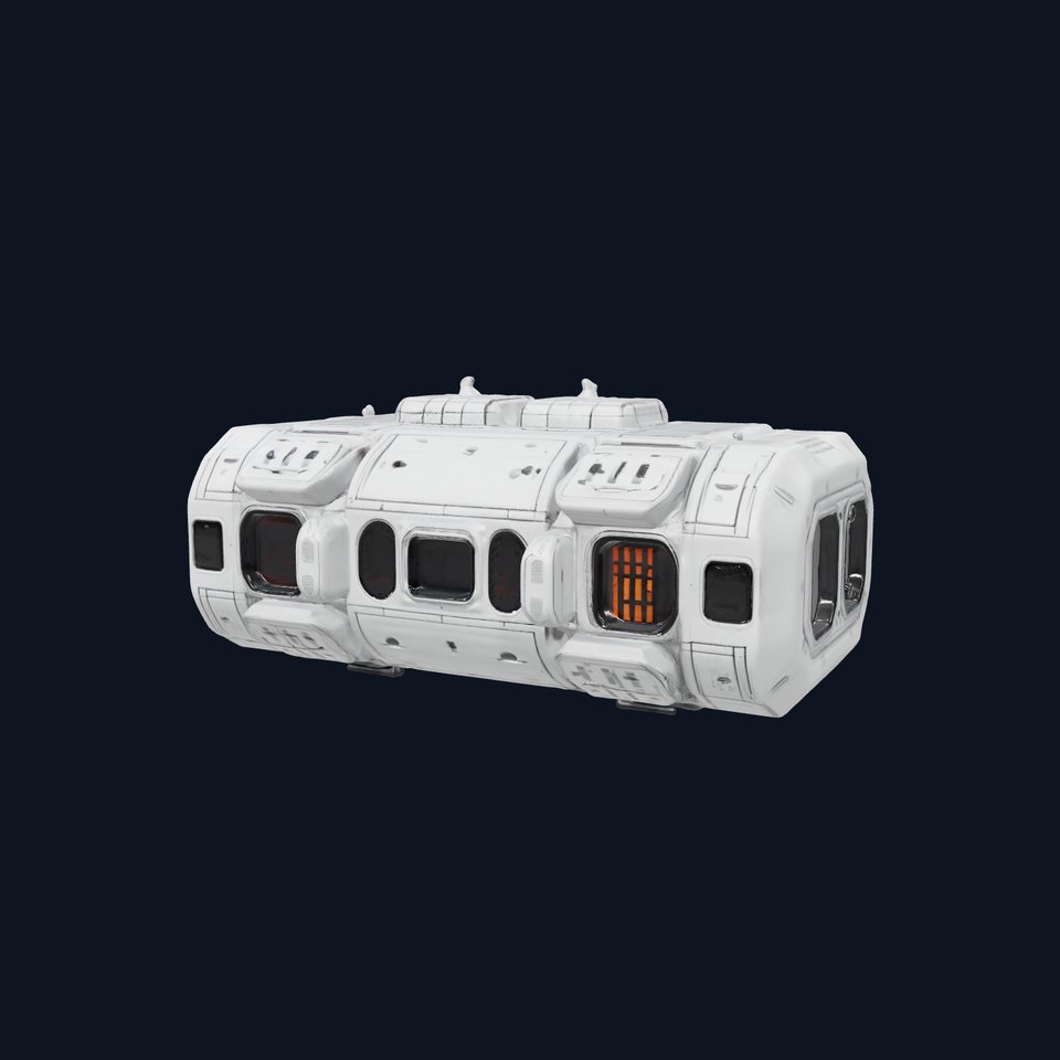 Futuristic White Space Capsule model pack