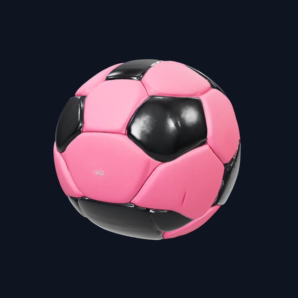 Vibrant Pink Soccer Ball model pack
