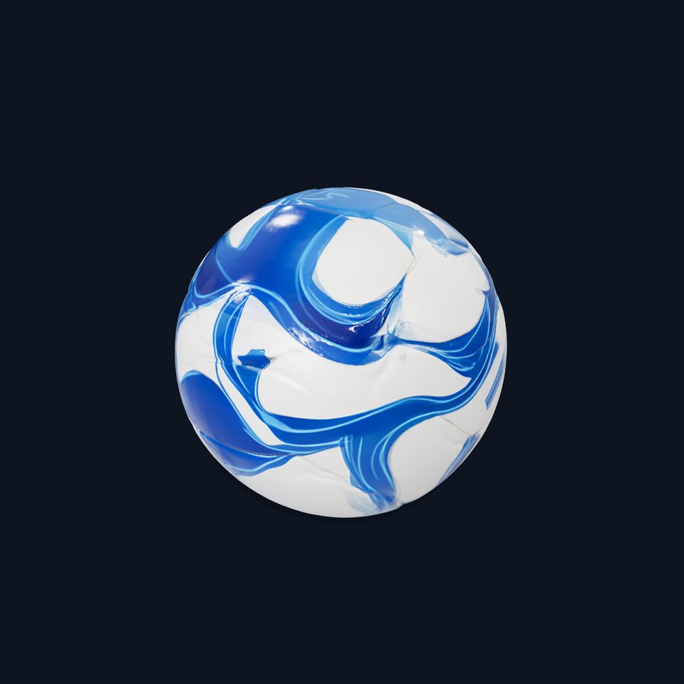 Blue Swirl Soccer Ball model pack