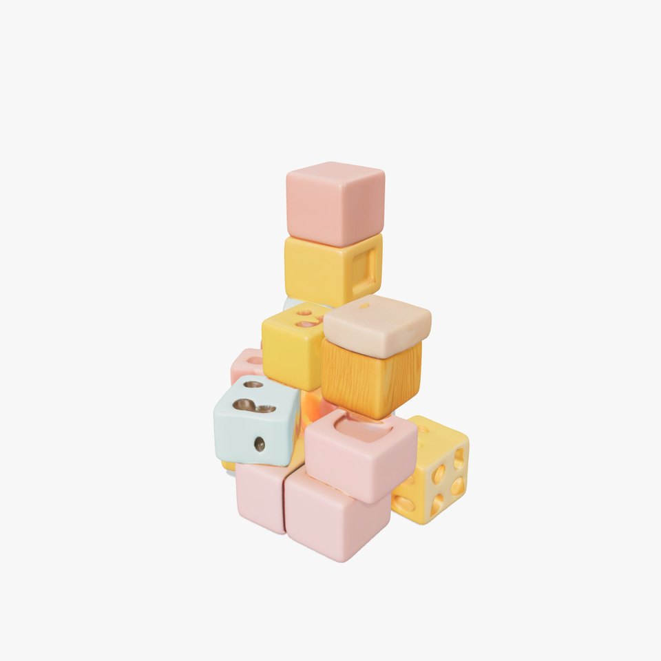 Pastel Wooden Blocks model pack