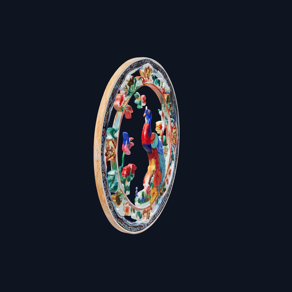 Peacock Porcelain Plate model pack