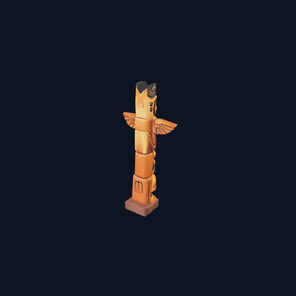 Wooden Totem Sculpture model pack