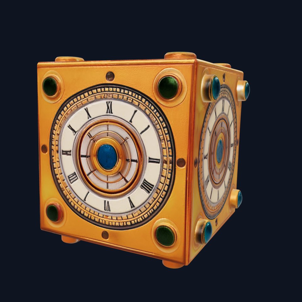 Antique Brass Clockwork Cube model pack