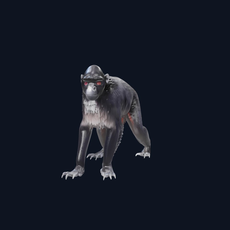 Elegant Black Monkey model pack