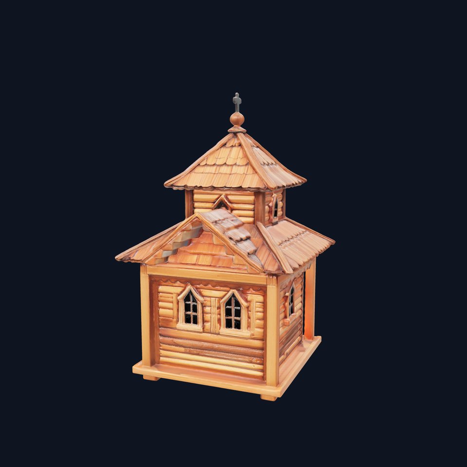 Rustic Wooden Chapel model pack