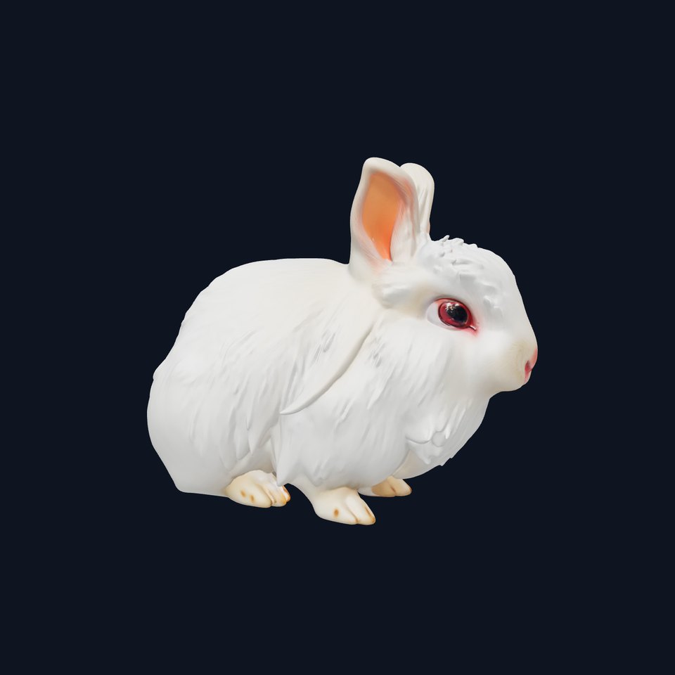 Fluffy White Rabbit model pack