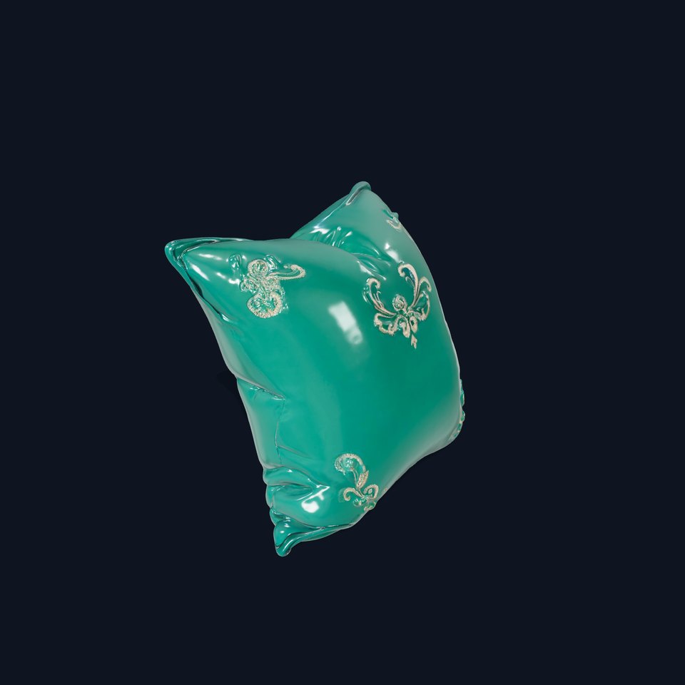 Emerald Embroidered Cushion model pack