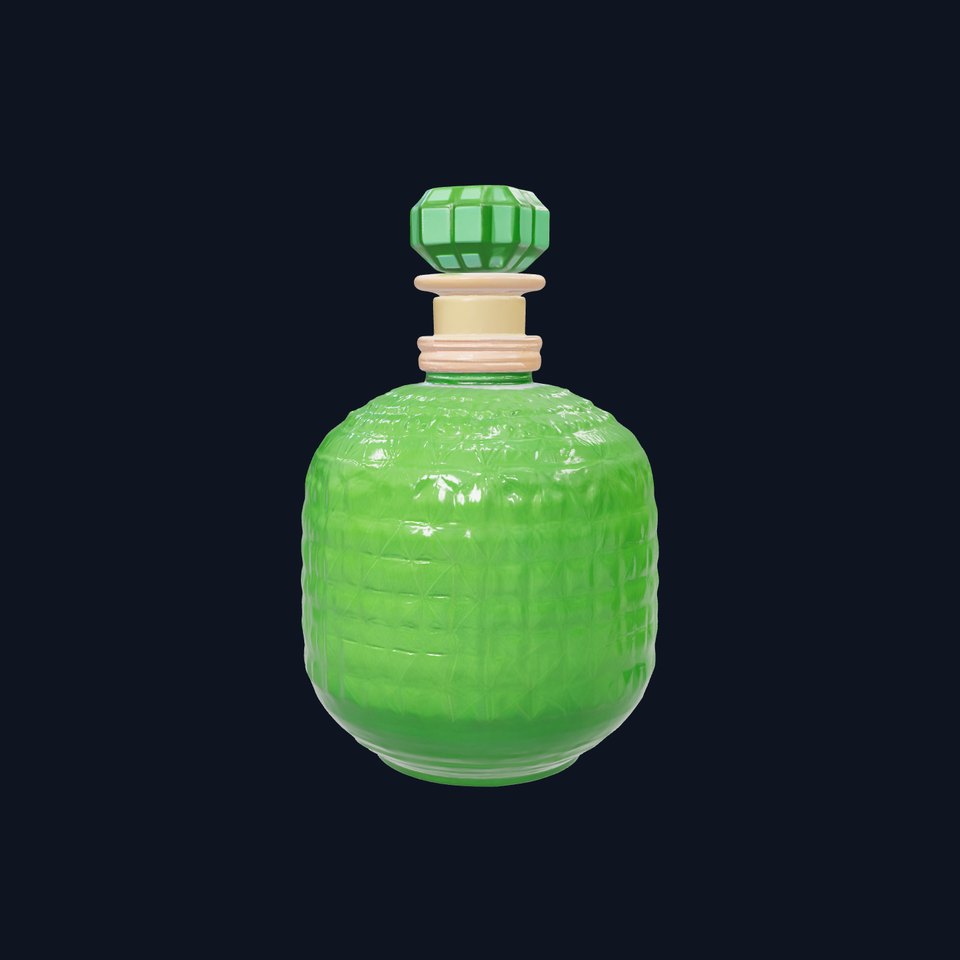 Emerald Crystal Perfume Bottle model pack