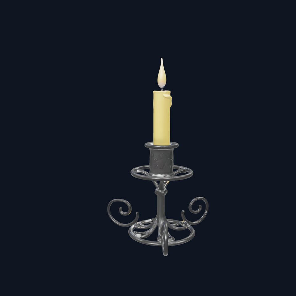 Elegant Iron Candle Holder model pack