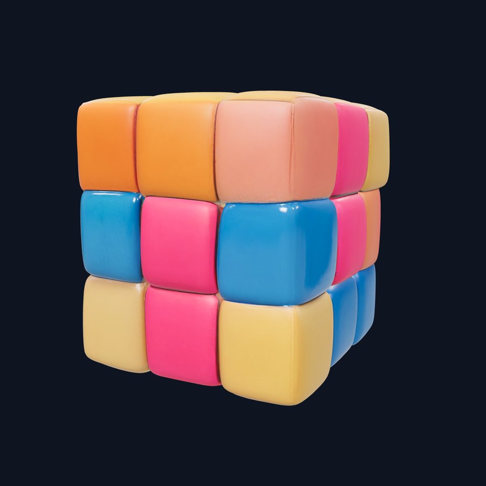 Soft Velvet Puzzle Cube model pack